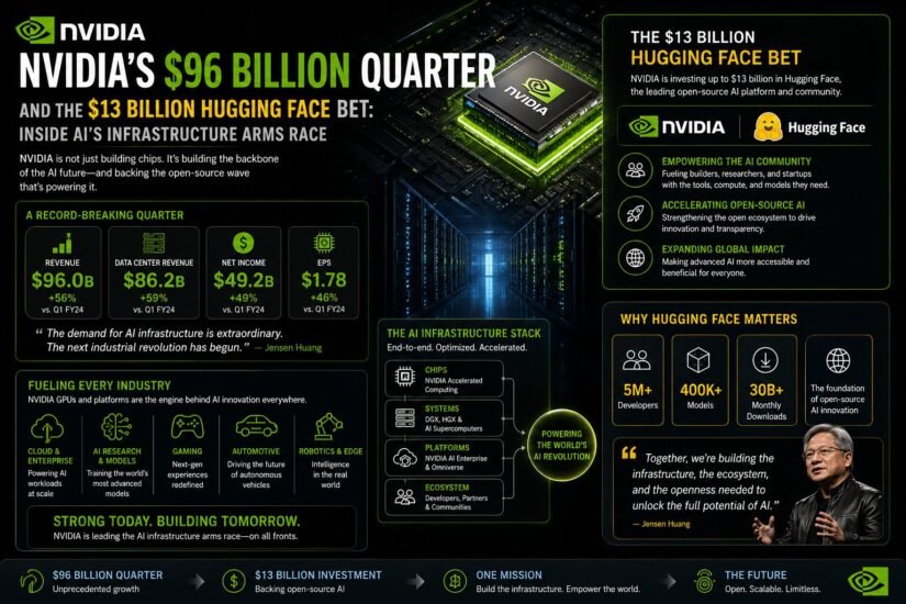 Nvidia’s $96 Billion Quarter and the $13 Billion Hugging Face Bet: Inside AI’s Infrastructure Arms Race